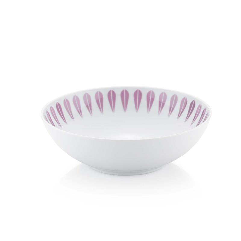 Lotus I Plate Deep 18cm White porcelain with pink pattern