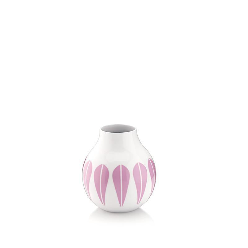 Lotus I Vase 21.5cm White porcelain vase with pink lotus pattern