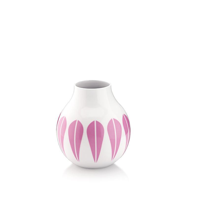 Lotus I Vase 21.5cm White porcelain vase with pink lotus pattern