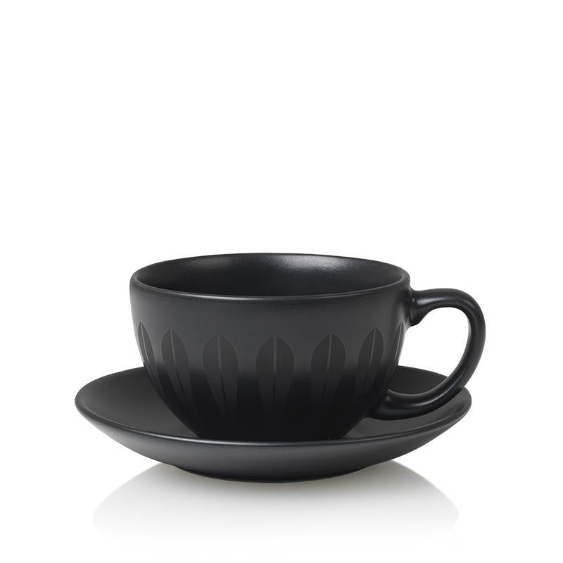 LOTUS I TEACUP black on black