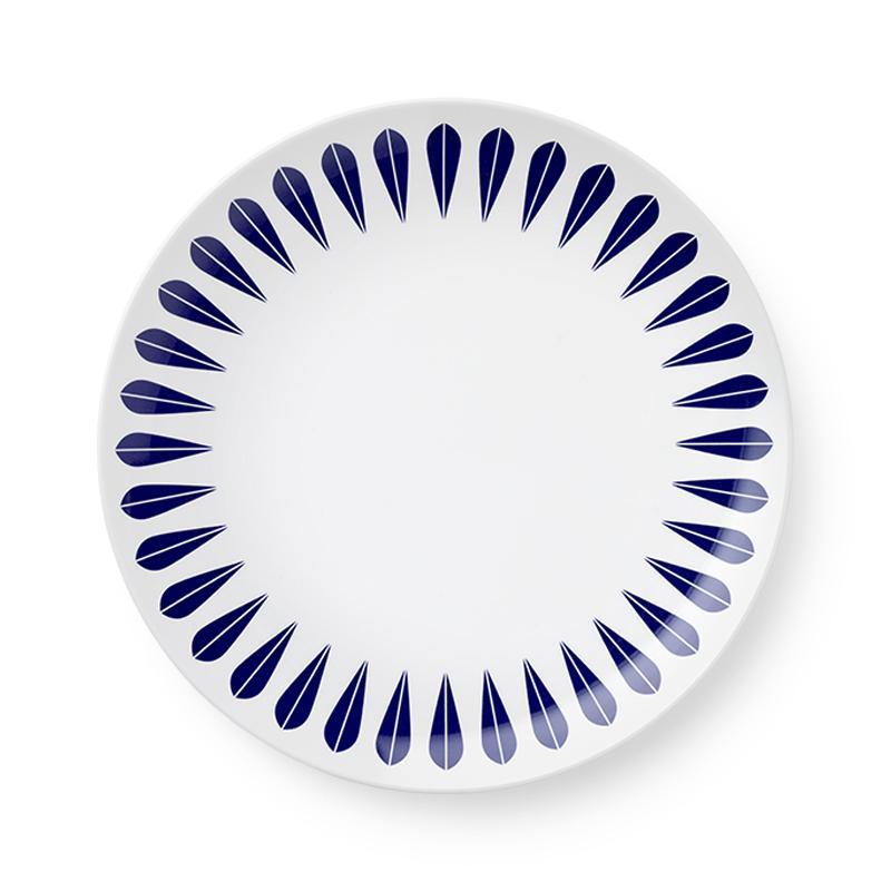 Lotus Kids Plate | White, Dark Blue