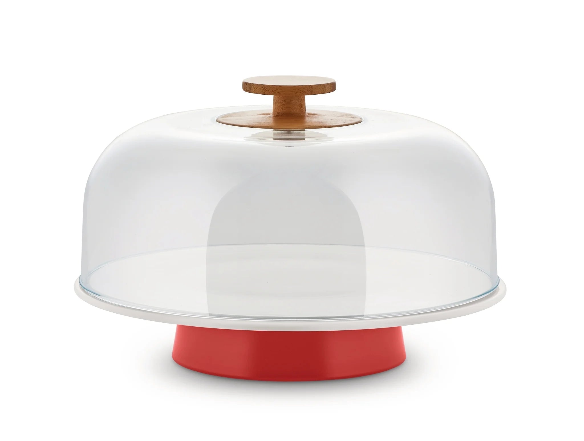 BG06 R MATTINA CAKE STAND WITH DOME RED