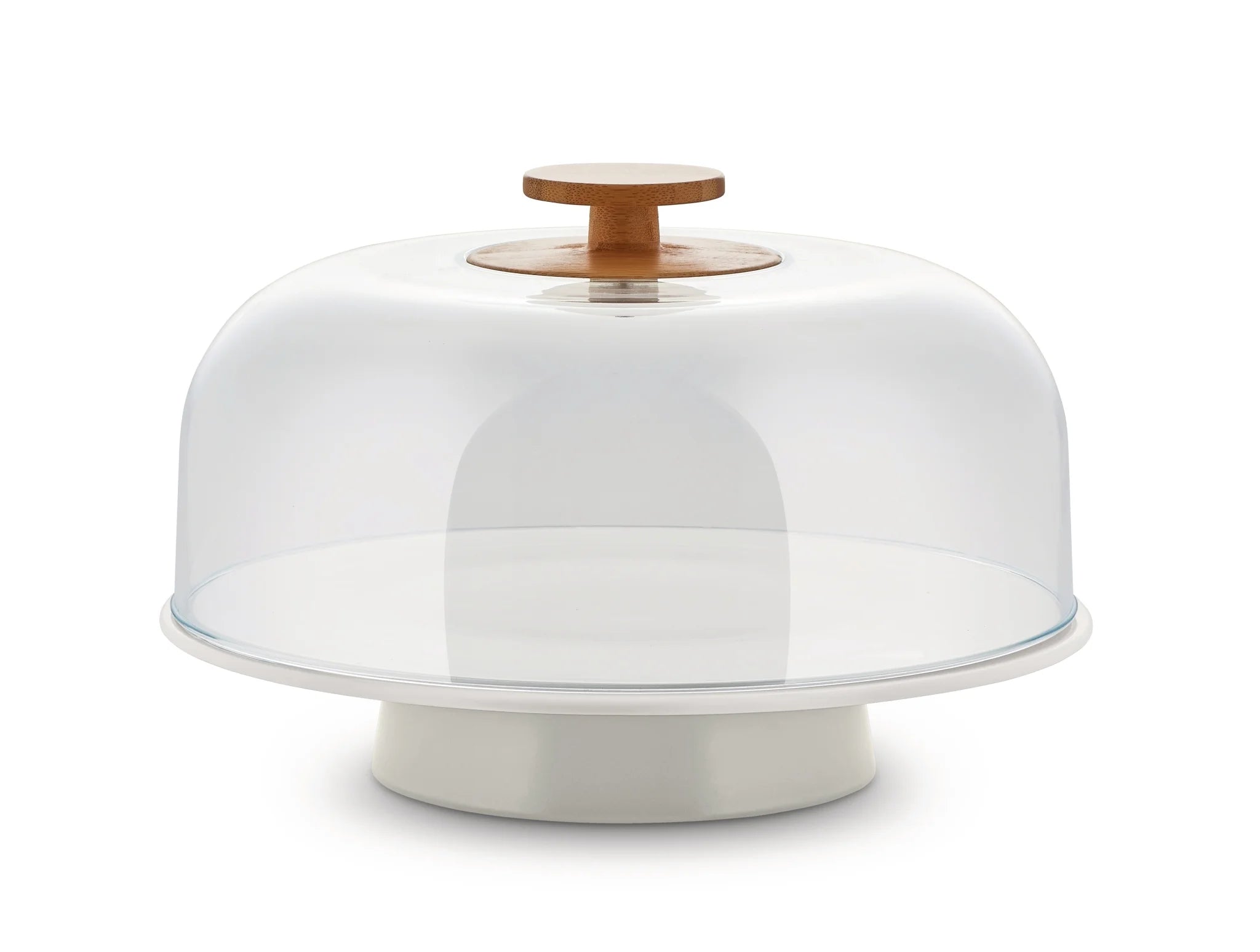 BG06 WG MATTINA CAKE STAND WITH DOME WARM GREY
