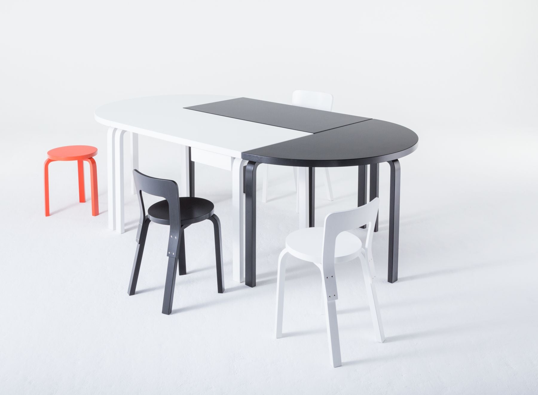 Aalto Table half-round table 95