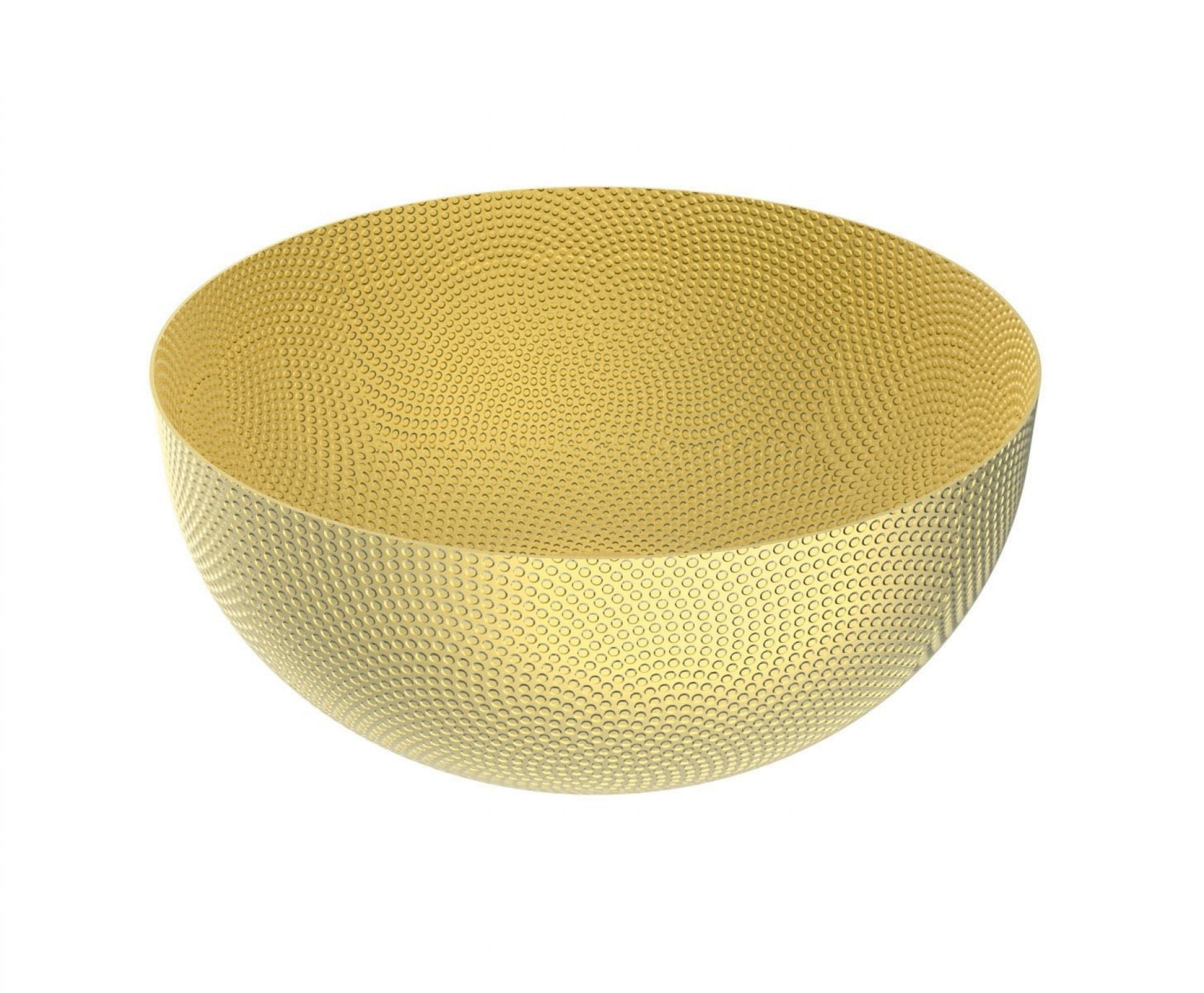 UTA17/29BR Round basket in brass with relief decoration. *