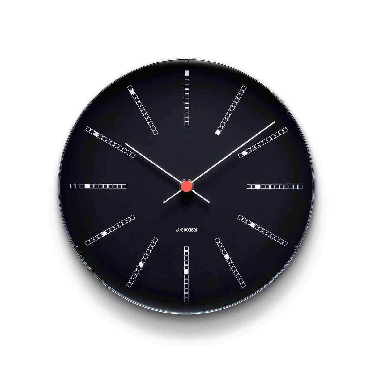 Arne Jacobsen Bankers Wall Clock, 11.4" / 29 cm Black