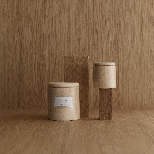 FRABLE Scented Candle wMarble Container Small Fig Fragrance