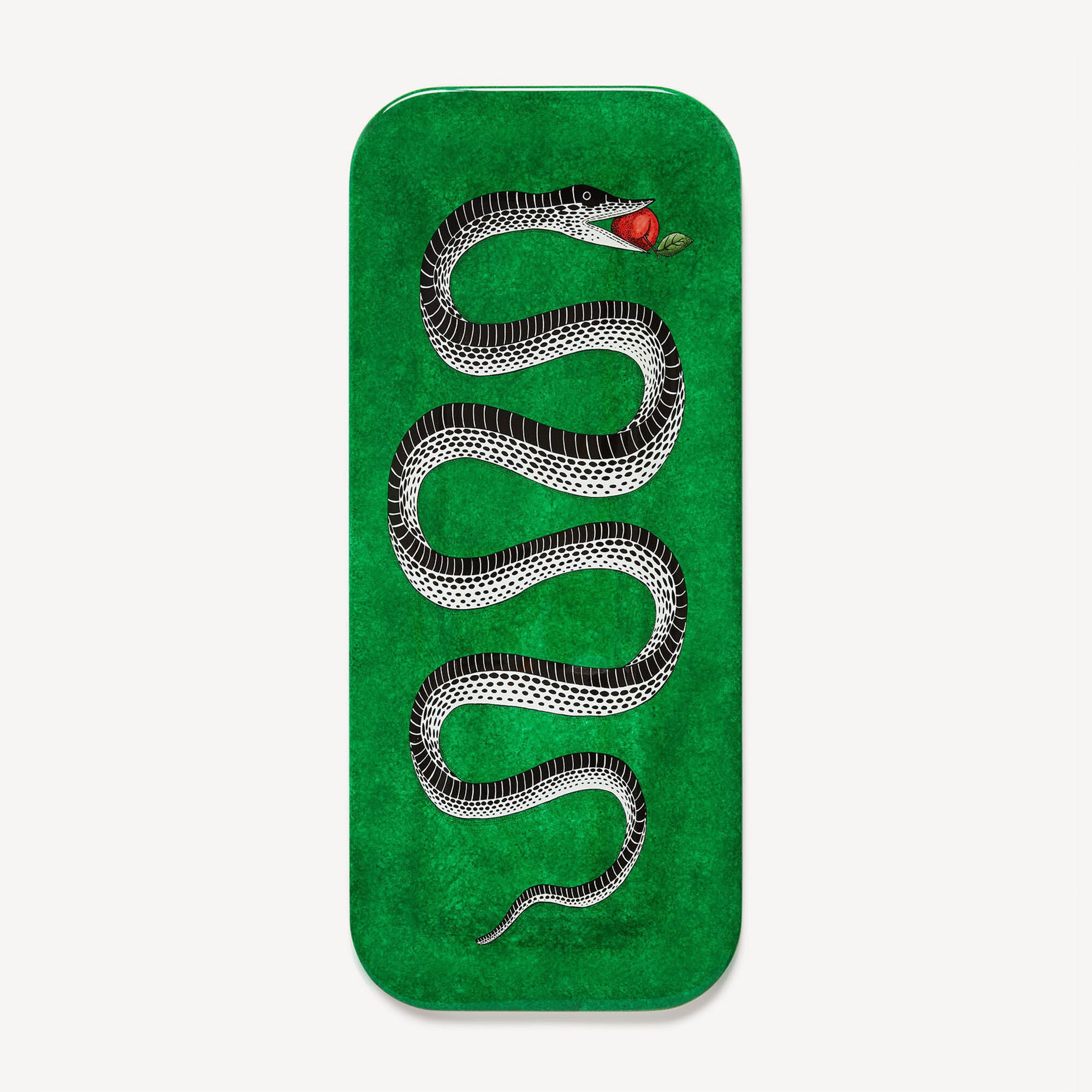 Fornasetti tray wood rectangular 60cmx25cm - Serpente green snake