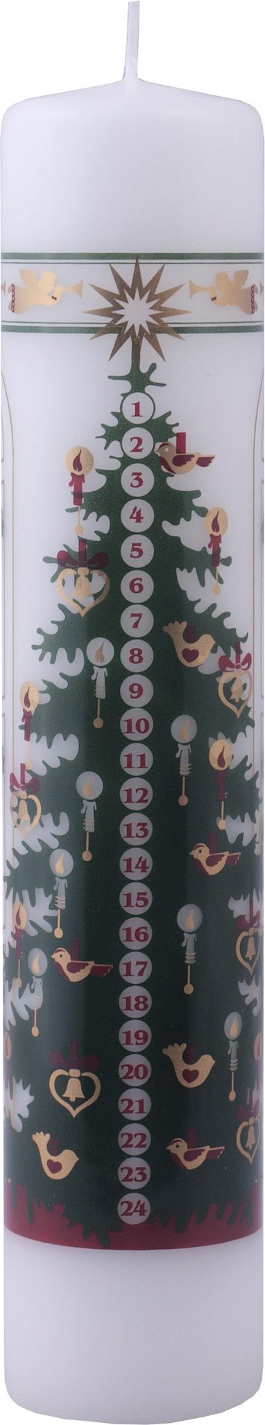 Christmas Advent Candle Danish Candle : 2x10" Calendar pillar xmas tree