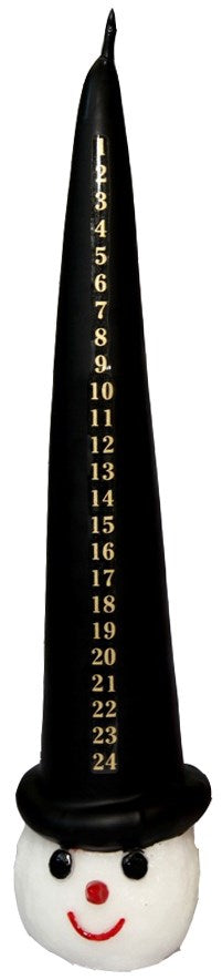 Danish Candle : 12" calendar candle: Snowman Advent Christmas Calendar