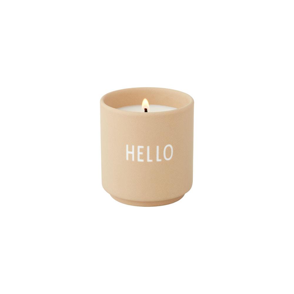 Scented Candle HELLO, Small (Beige)