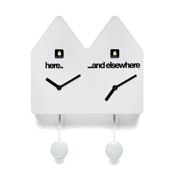DOUBLE Q CUCKOO CLOCK WHITE