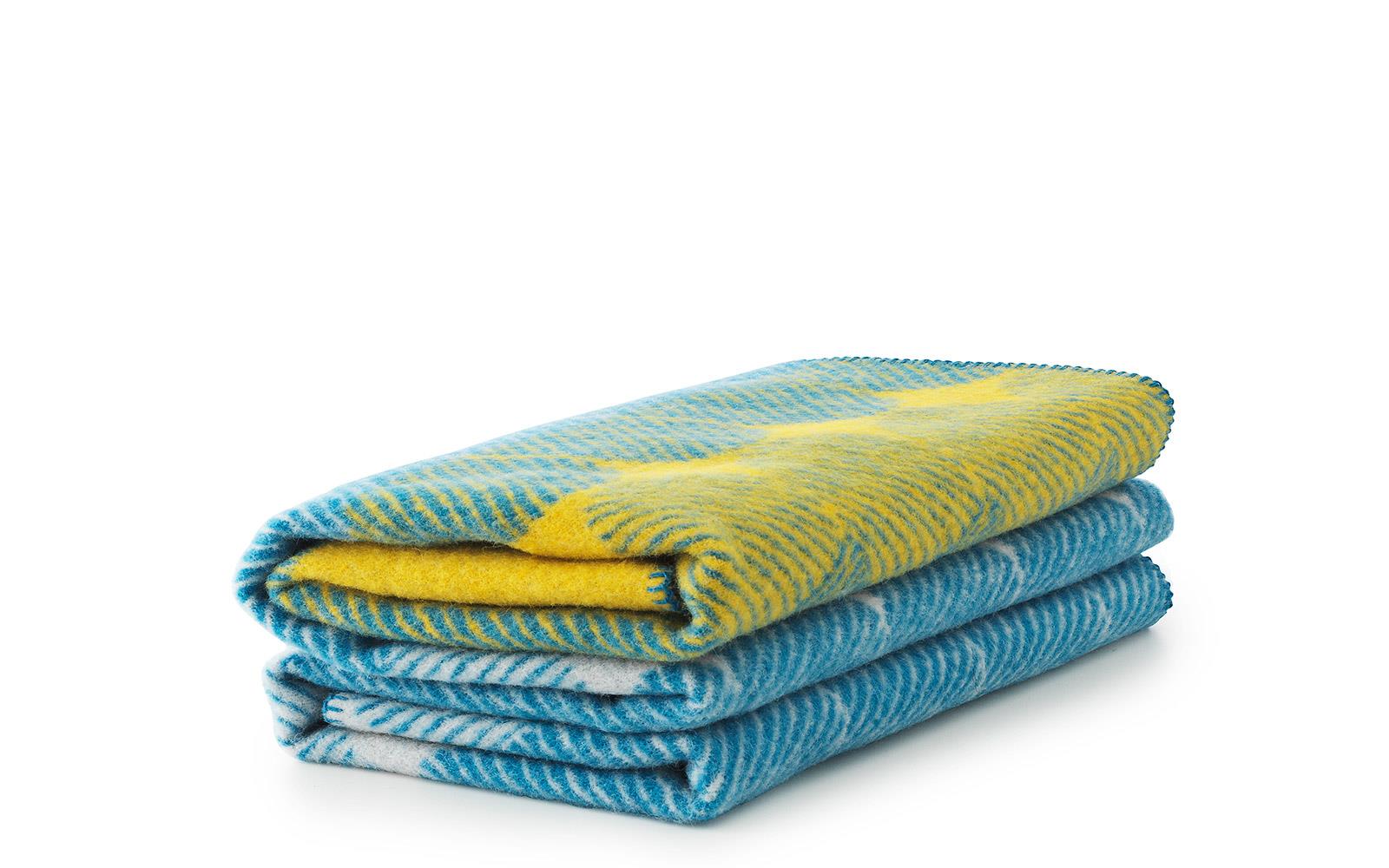 Ekko Throw Blanket Yellow/Dusty Blue