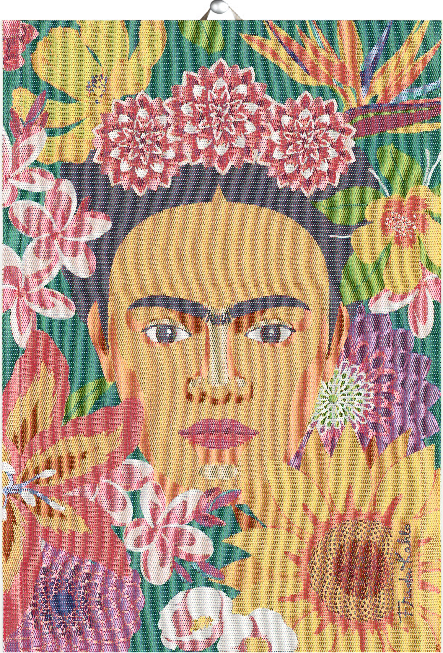 Frida Kahlo Towel 35x50 cm /  14 x 20 in FLORES