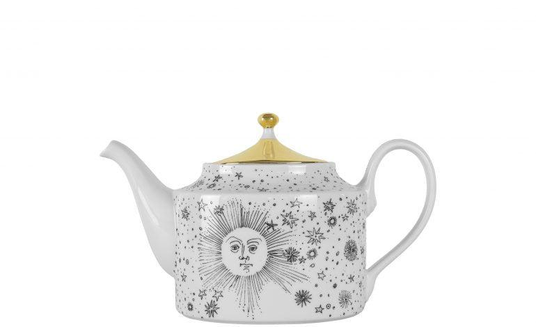 Fornasetti teapot Tea pot Tea pot Solitario white/black/gold