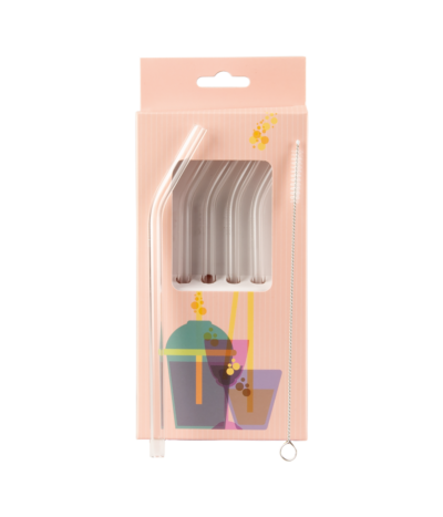 Glass straws 4pcs with brush