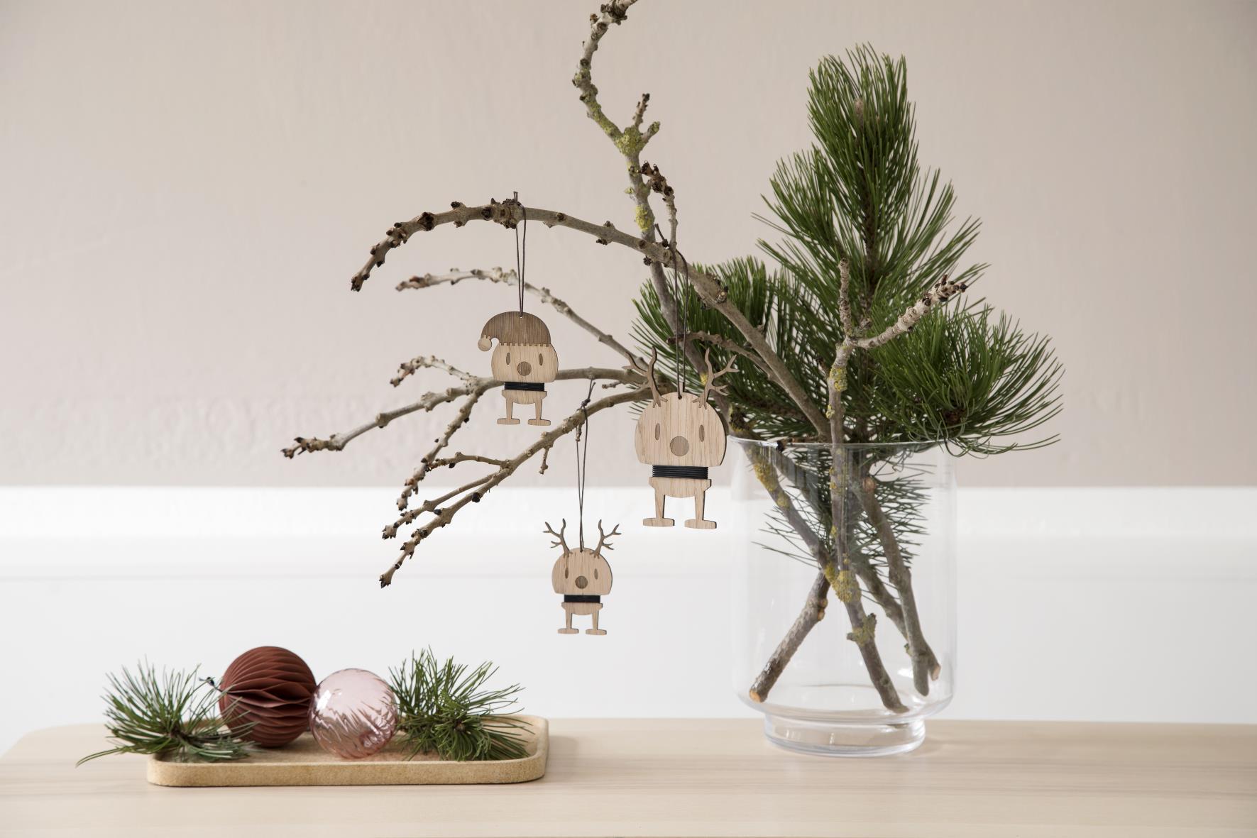 Ornament Wood Oak Medium Santa  (2 pcs.)