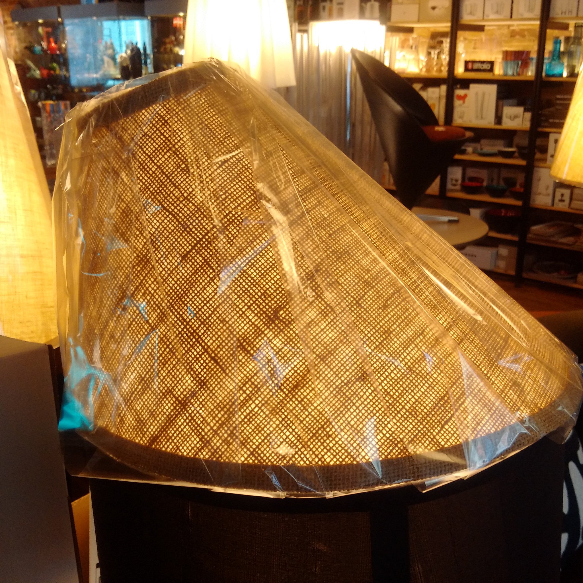 Teak arc lampshade (only shade)