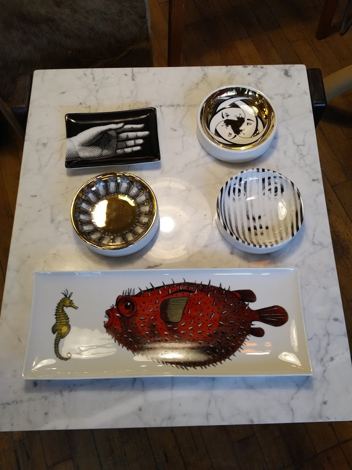 Round ashtray dish Piero Fornasetti T&V Gold No 2