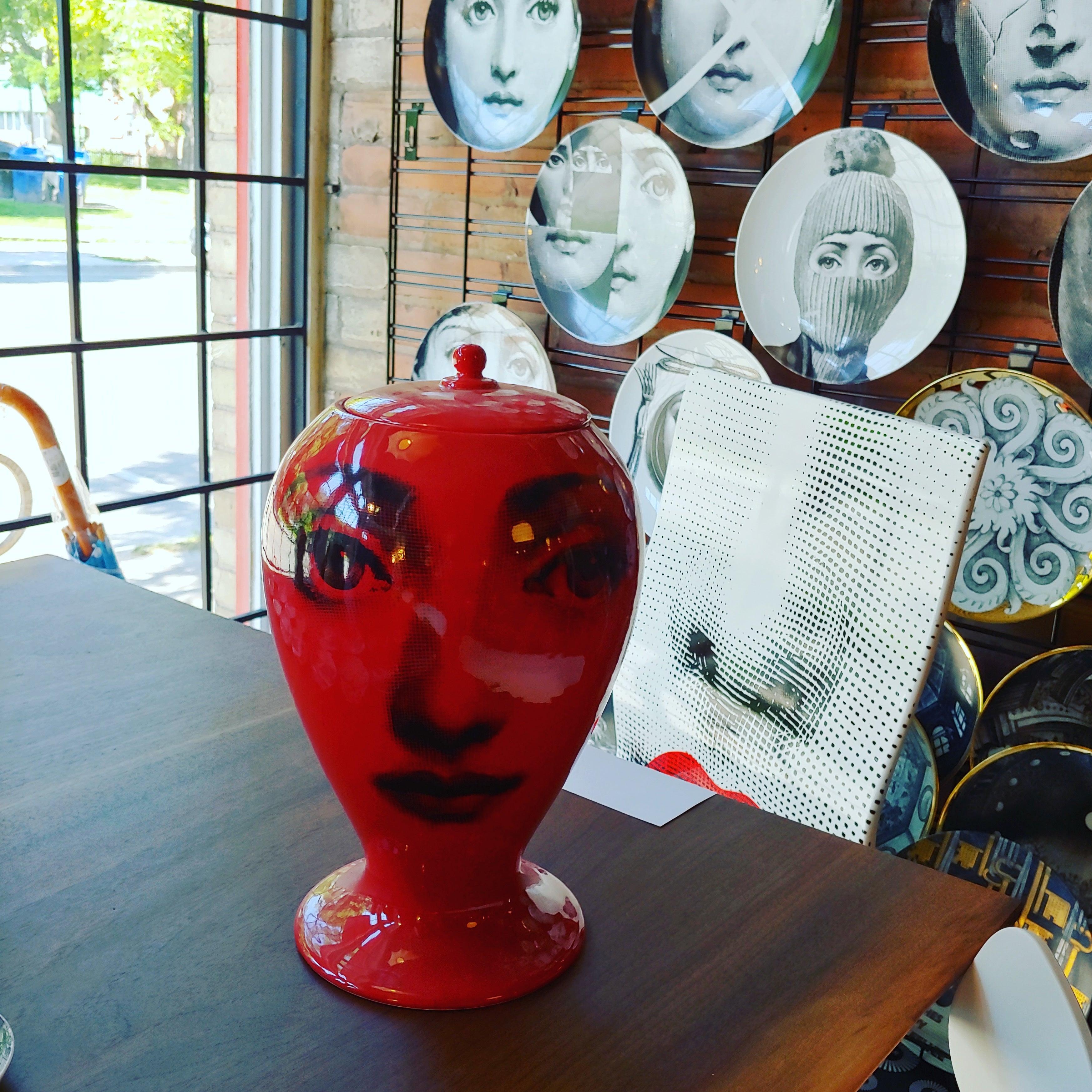 Fornasetti limited edition vase / jar original Red