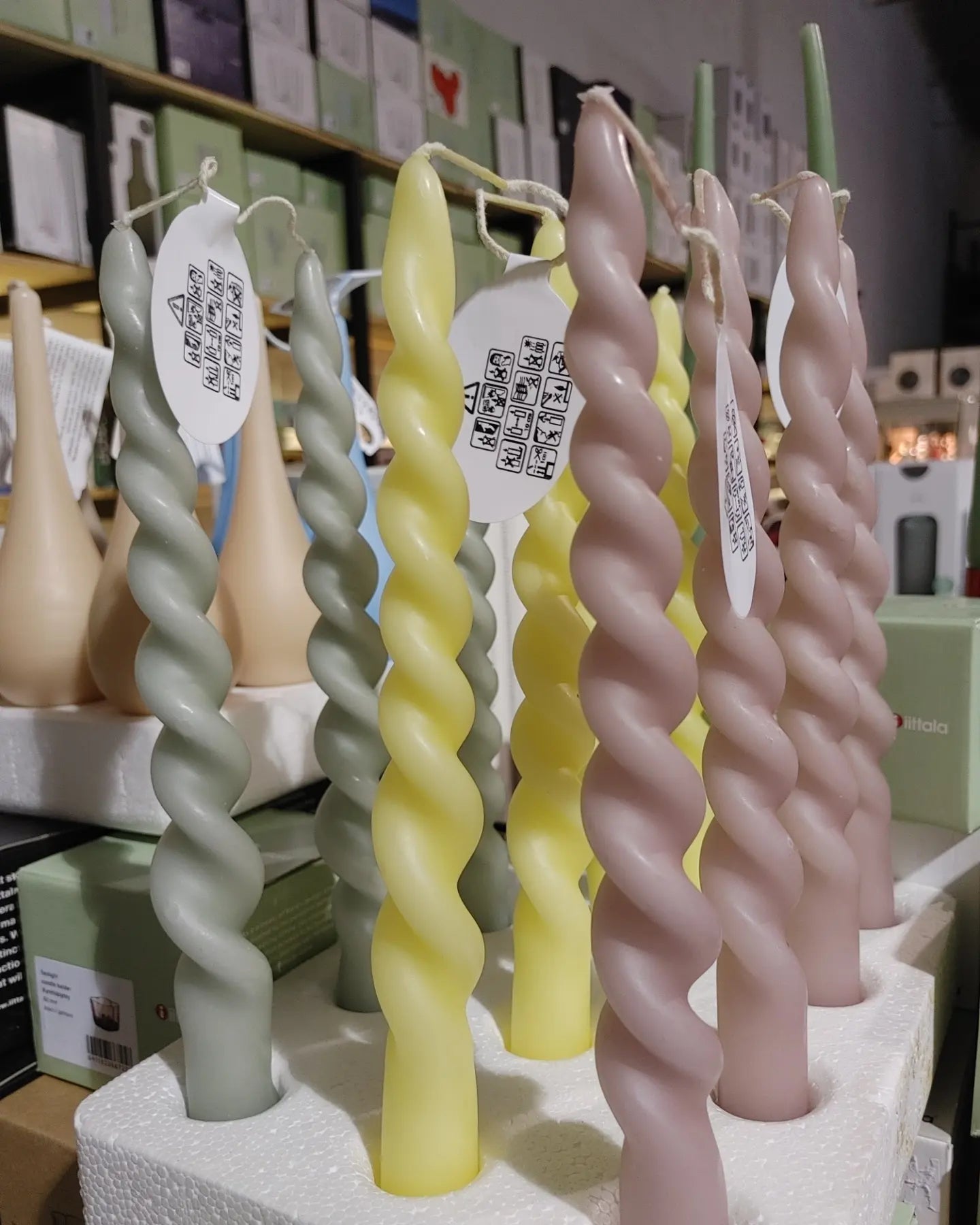 Twist candles (pair 24cm / 9.5")