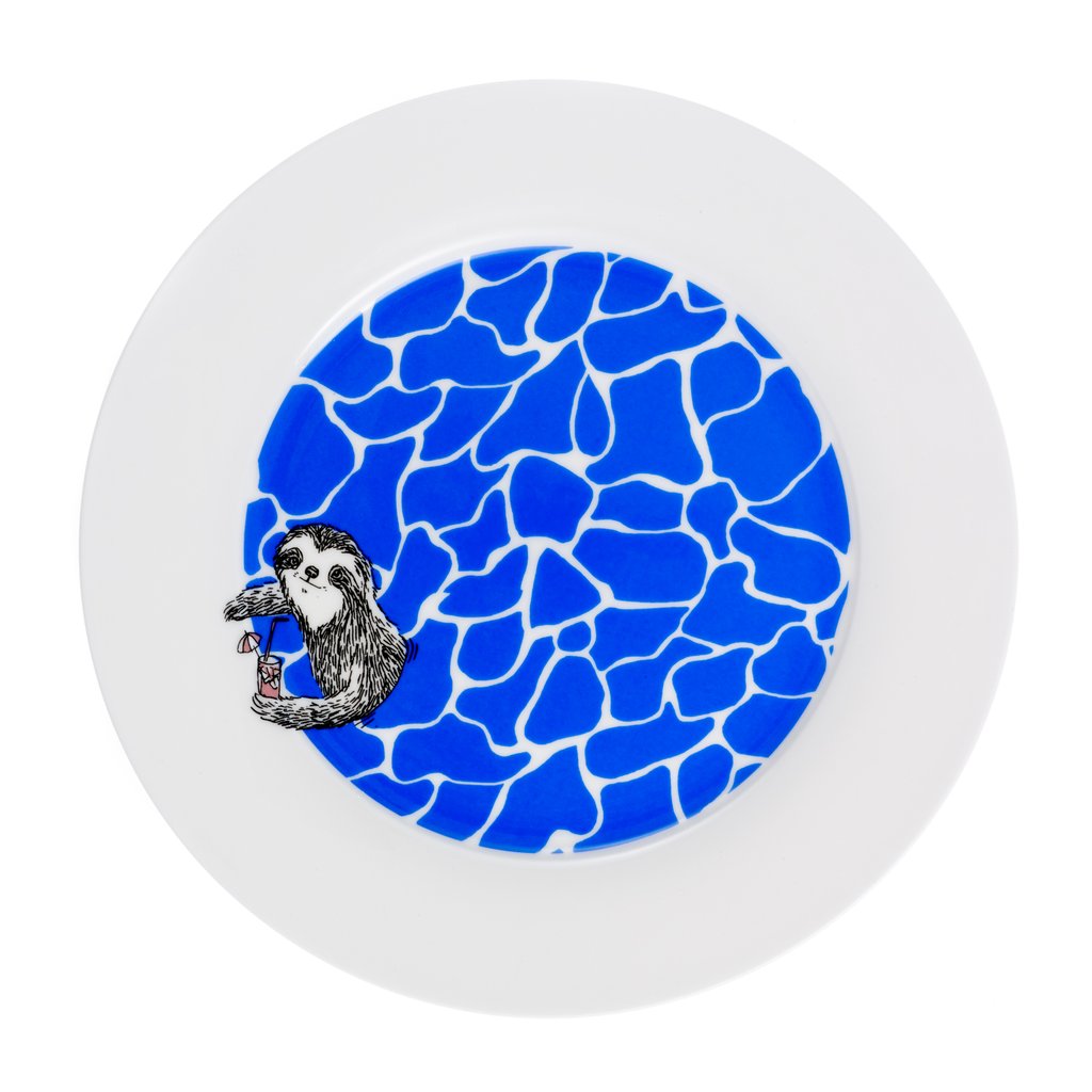 Dinner Plate D25.4cm / 10" Sloth Swims