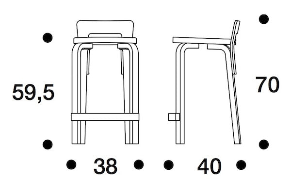 High Chair K65 - Aalto counter stool