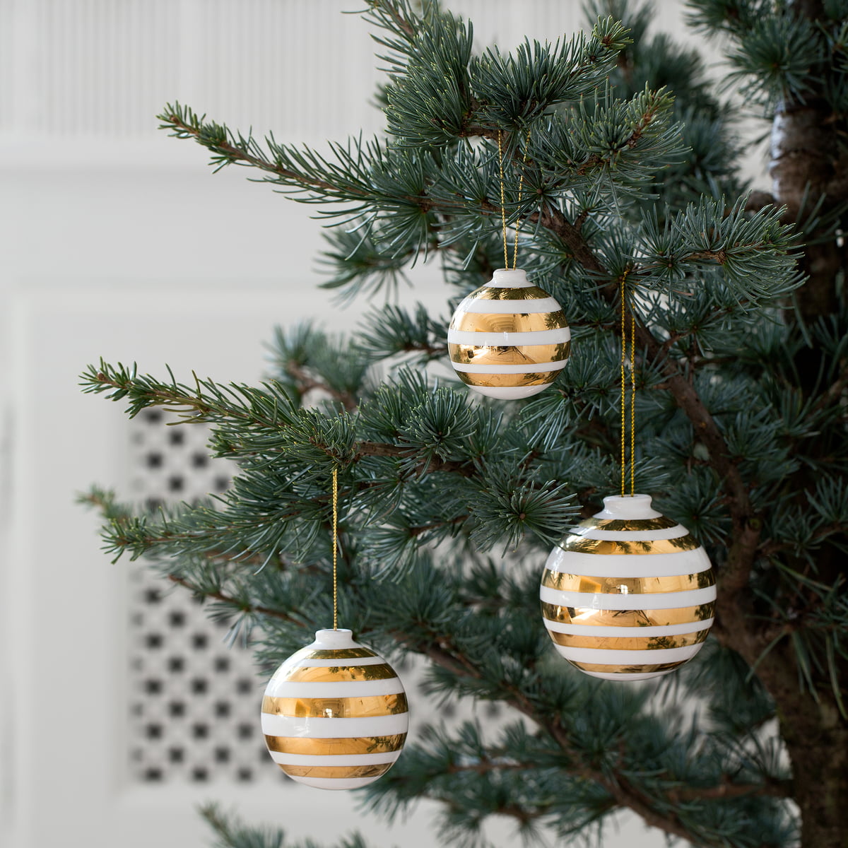Omaggio Christmas Balls Ø4 Ø5 Ø6 3 pcs. Gold