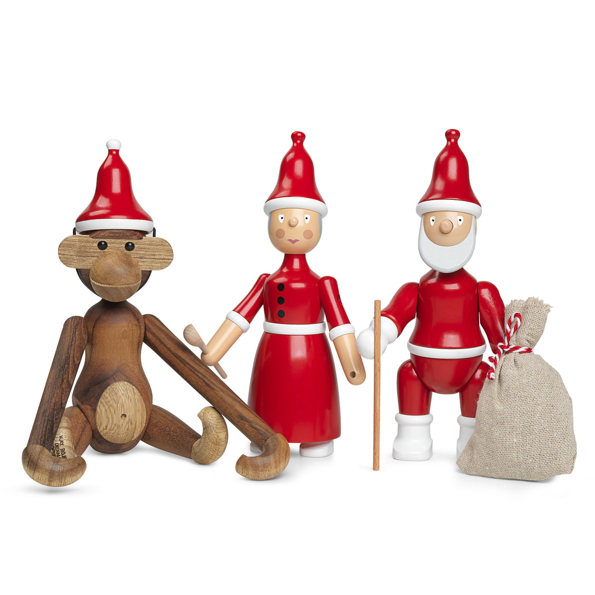 Kay Bojesen wooden Figure Christmas Mrs Clara Claus / Santa Claus
