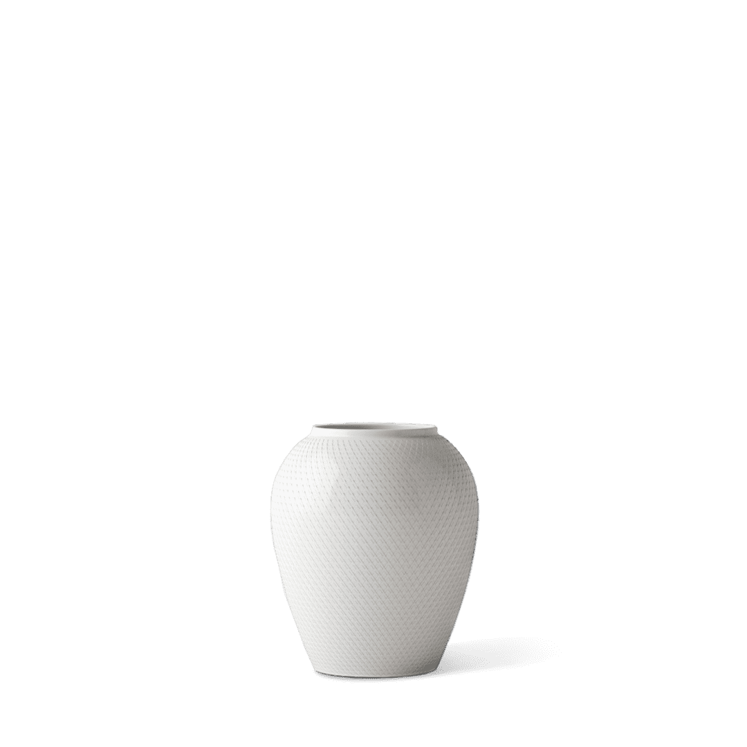 White Rhombe Vase H 16.5 cm