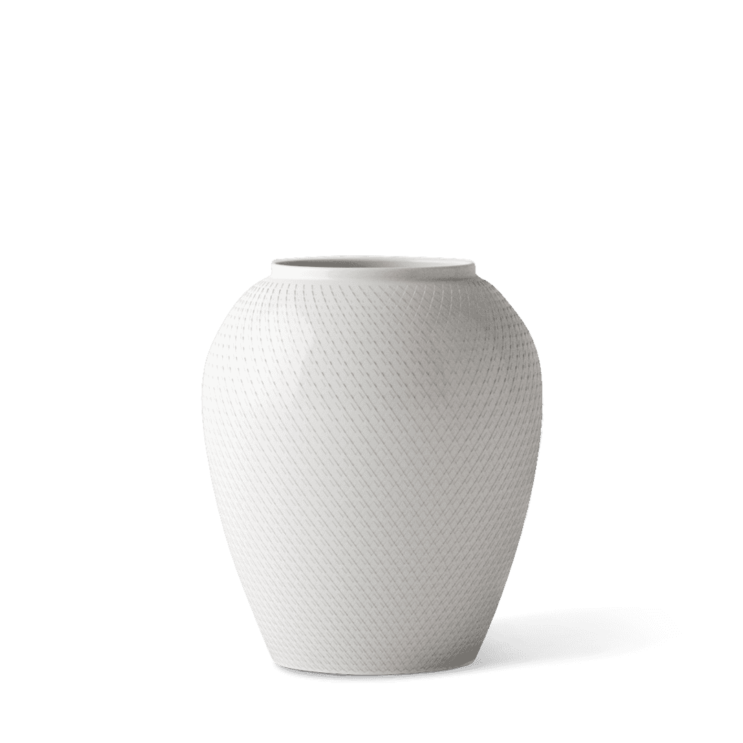 White Rhombe Vase H 25 cm