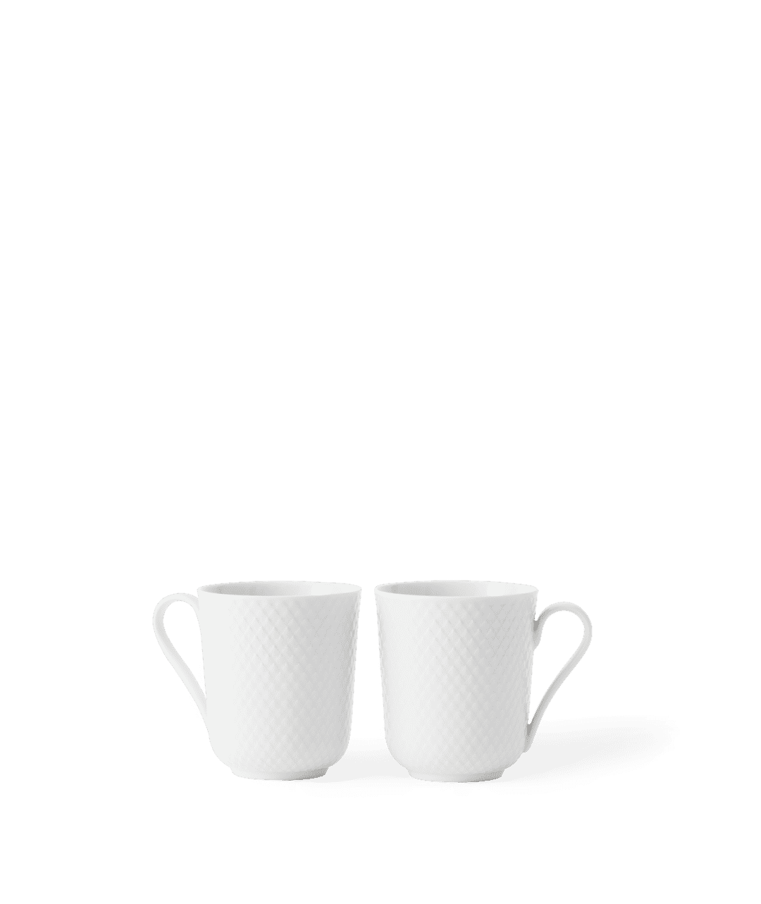 White Rhombe Mug w/Handle 33 cl, 2 Pcs.