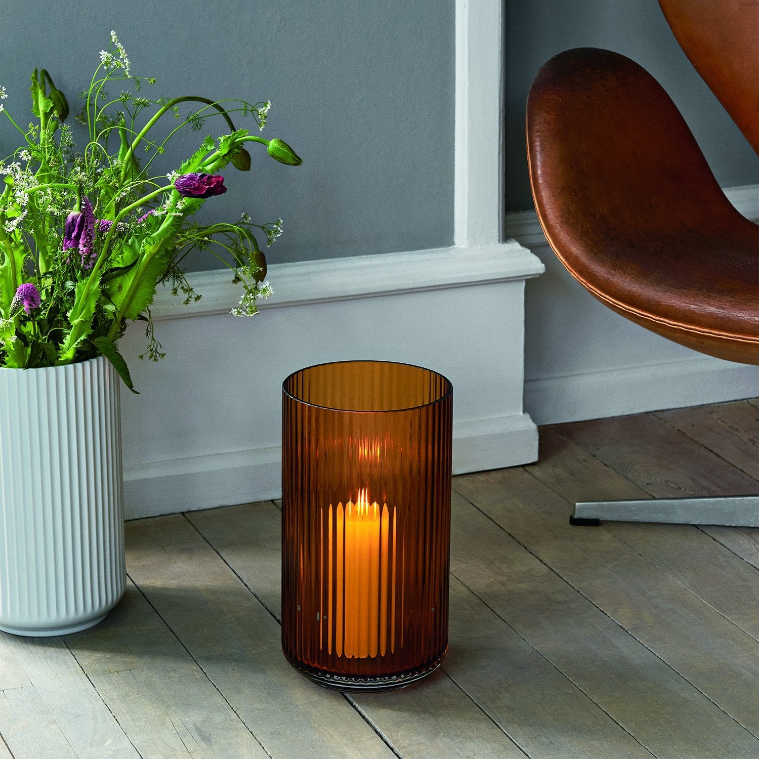 Vase H15 cm Glass Amber *