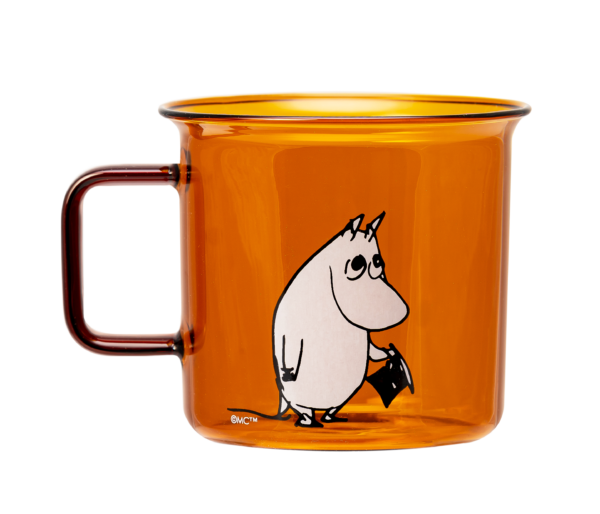 MOOMIN GLASS MUG MOOMINPAPPA AMBER  3,5DL 716-035-12