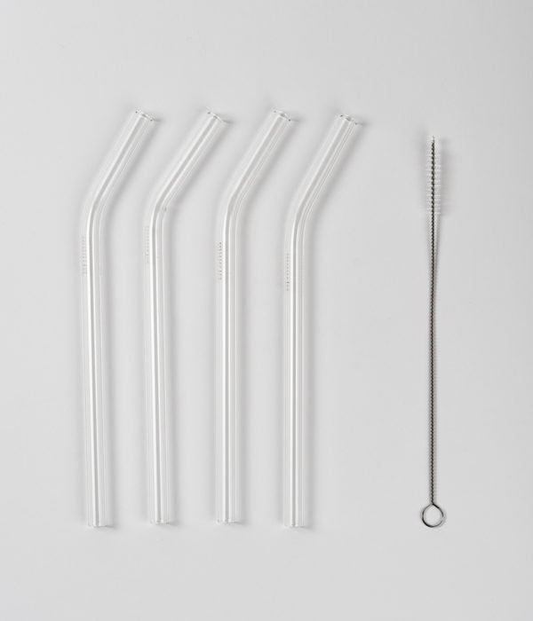 Glass straws 4pcs with brush