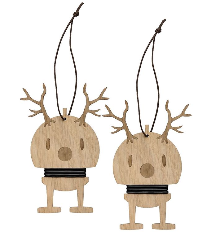 Hoptimist Ornament Wood Oak Medium Reindeer (2 pcs.)