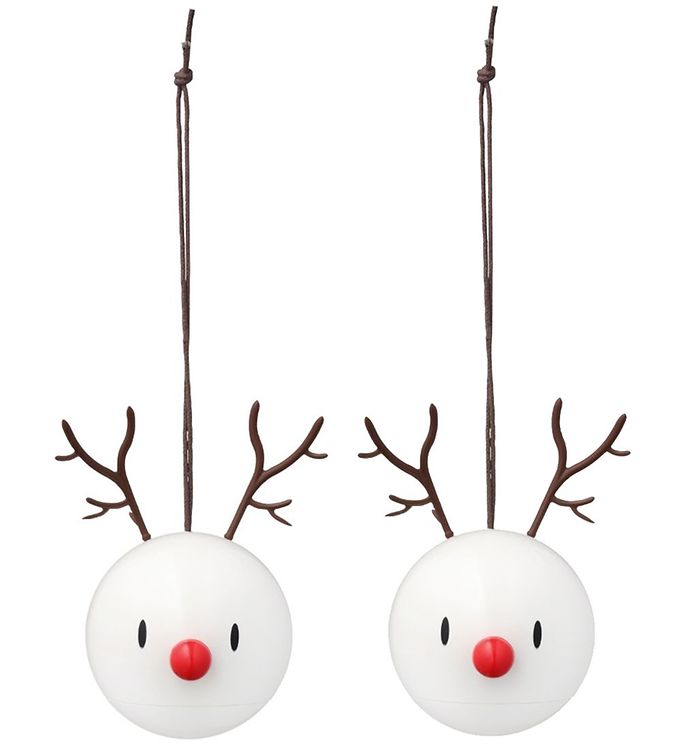 Ornaments Christmas  ( 2 pk ) White Reindeer