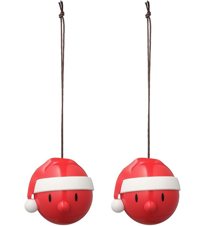 Ornaments Christmas ( 2 pk ) Red Santa