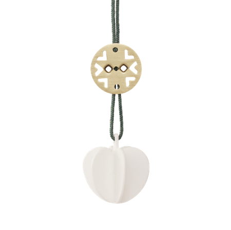 Christmas Nordic heart ornament, mini - ceramic