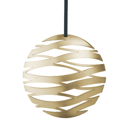 Tangle ball ornament large - brass