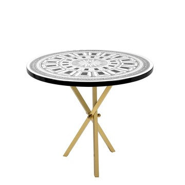 Fornasetti table 60 cm  Cortile brass legs