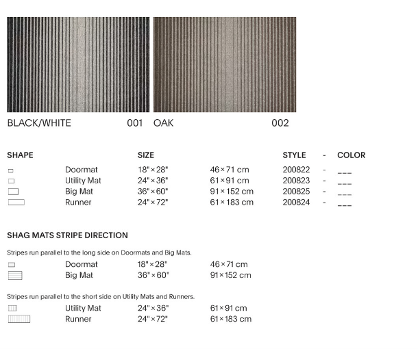 Shag Utility Mat Domino Stripe -Oak 24"x36"