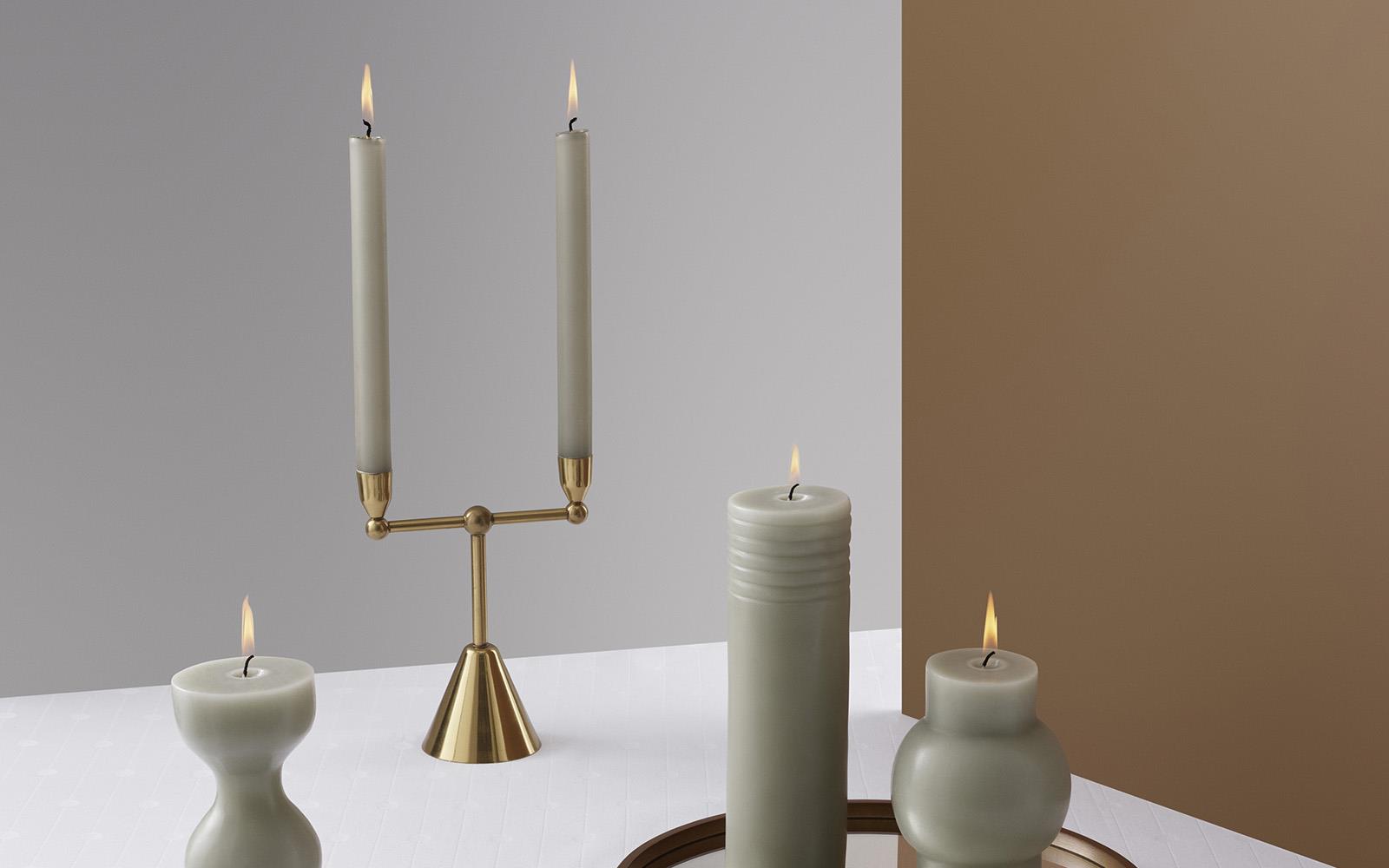 Pirouette Candle Holder 2 Brass