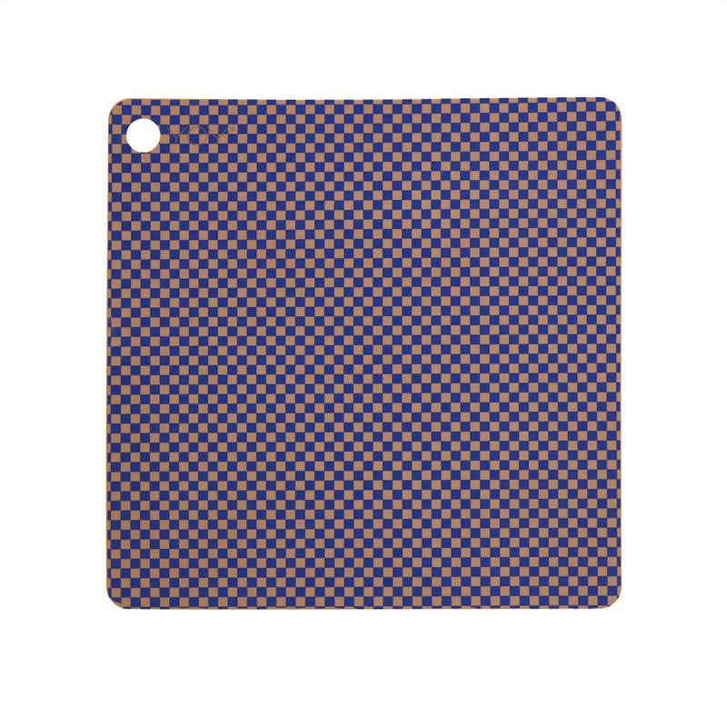 Placemat Checker - Pack of 2 × 2 Optic Blue