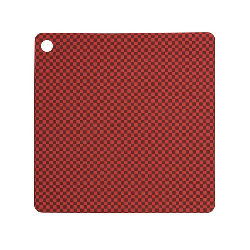 Placemat Checker - Pack of 2 × 2 Red