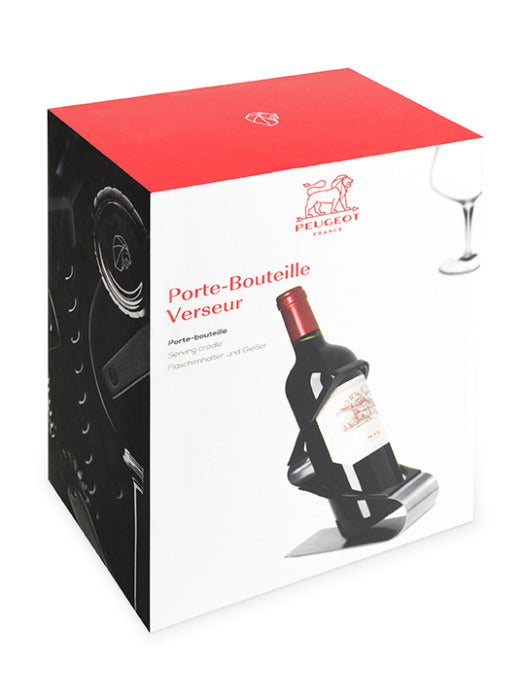 Porte-Bouteille Verseur Bottle-holder and pourer in brushed stainless steel