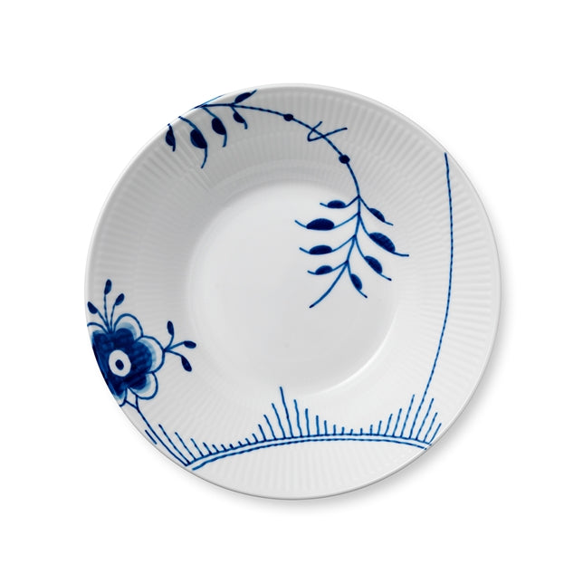 BLUE FLUTED MEGA PASTA BOWL 9.5"/ 24 cm Deep plate