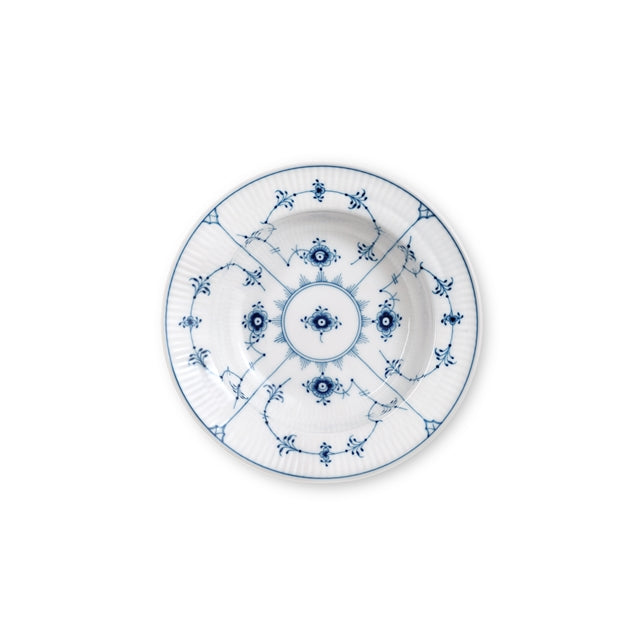 Blue Fluted Plain DEEP PLATE 17 CM / 6.7"