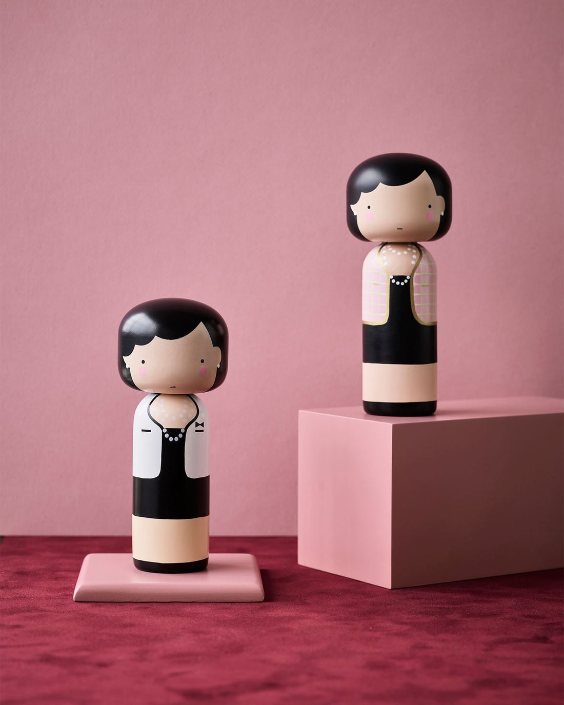 Kokeshi Doll by Sketch.Inc for Lucie Kaas Coco PINK 14.5cm