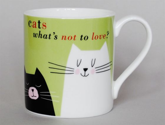 Smile Cat Cat Mug Green